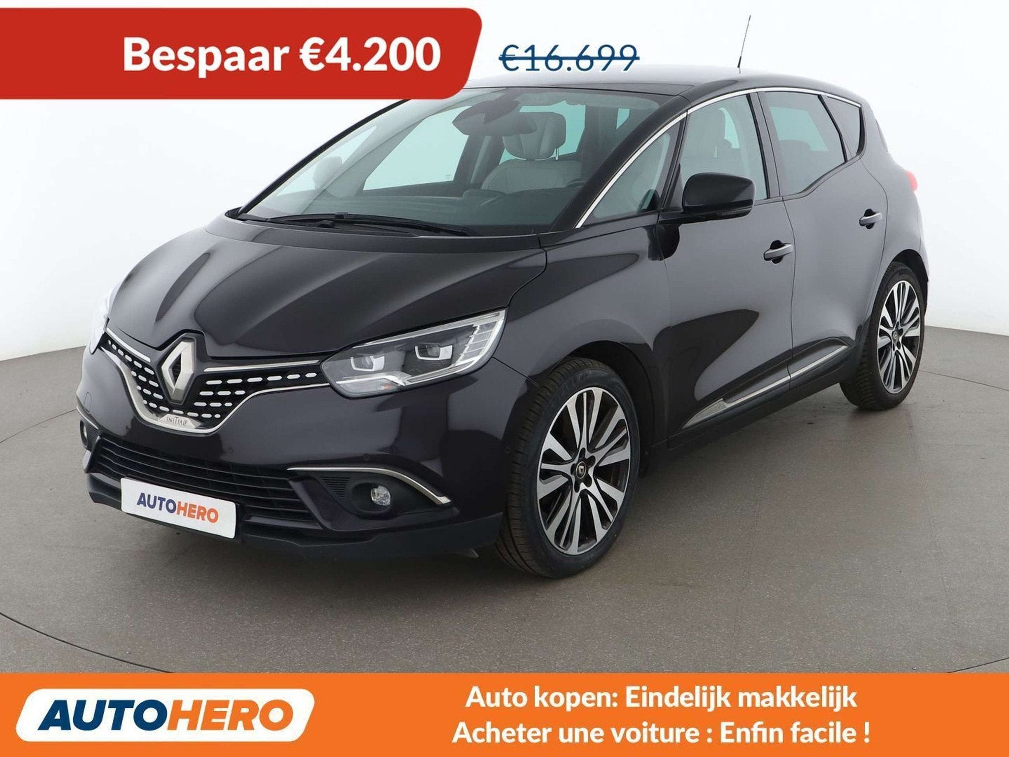 Renault Scénic 1.3 TCe Initiale Paris (bj 2020, automaat), Auto's, Gebruikt, 159 pk, Zwart, Leder