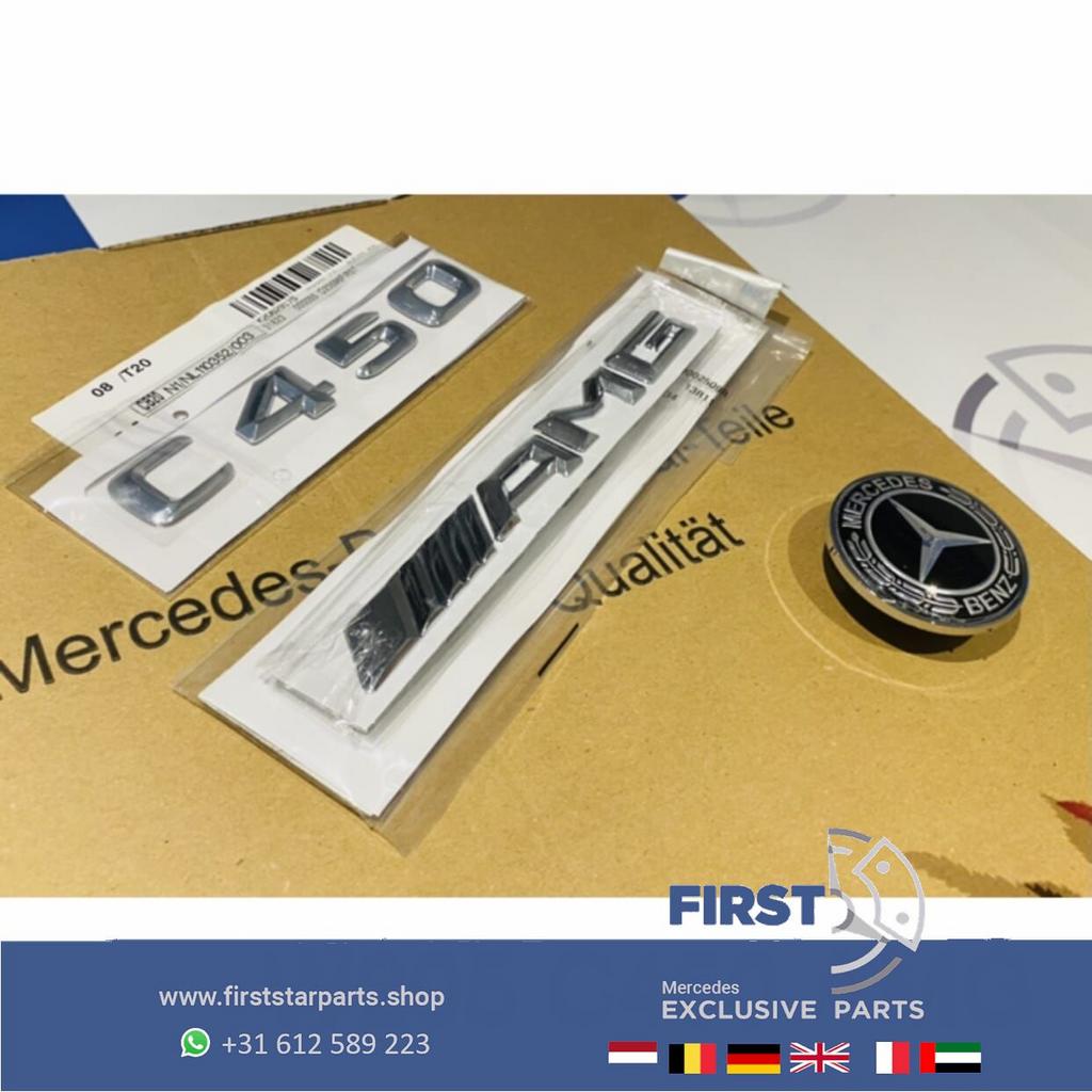 W205 C450 AMG LOGO SET CHROOM EMBLEMEN C KLASSE 2014-2021 45