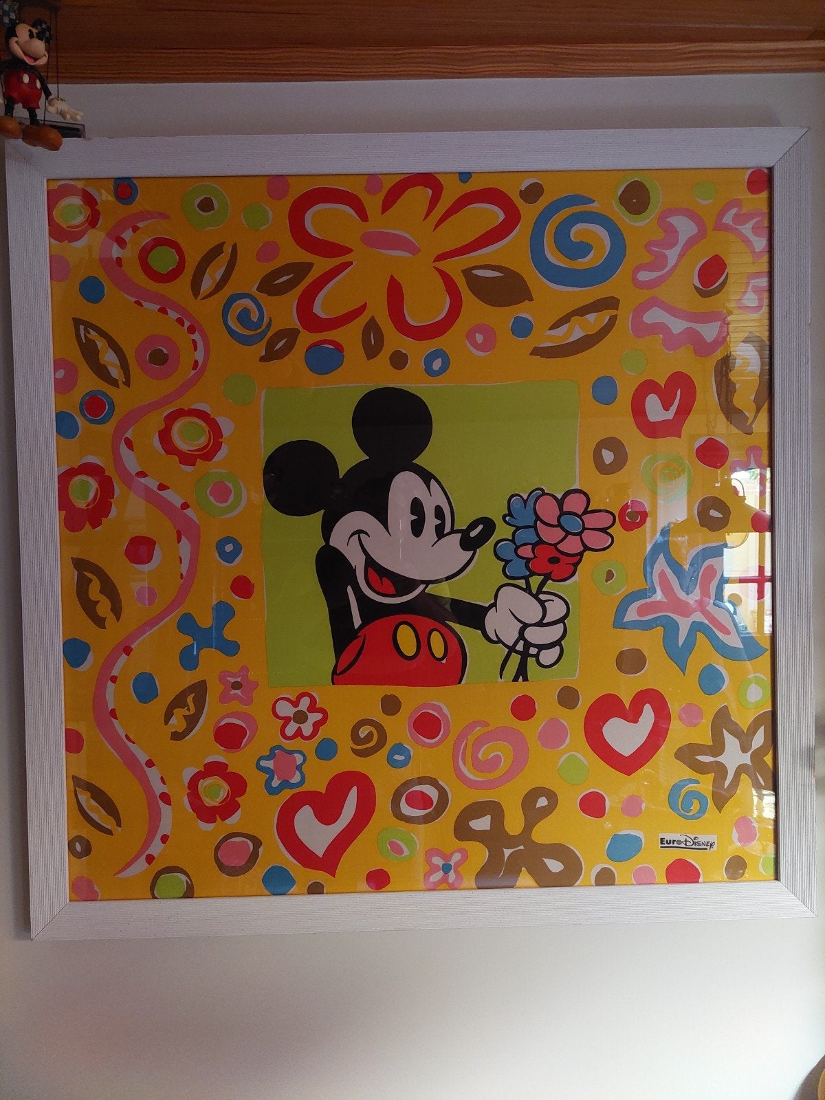 mickey mouse in kader., Antiek en Kunst, Kunst | Schilderijen | Modern, Ophalen of Verzenden