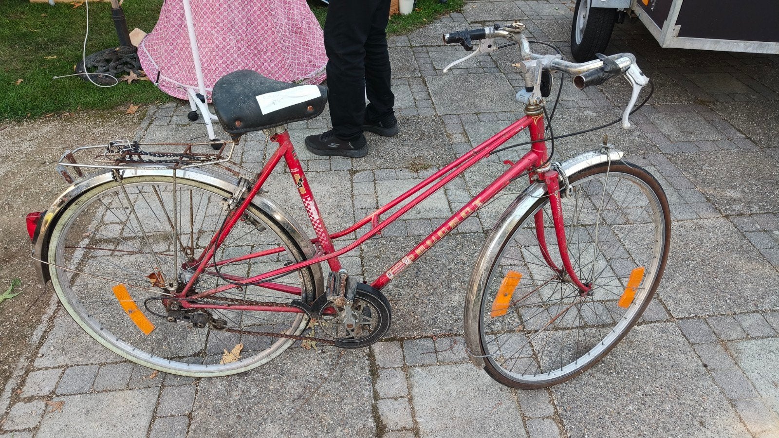 Retro fiets Peugeot, Fietsen en Brommers, Gebruikt, Staal, Velgrem, Dames