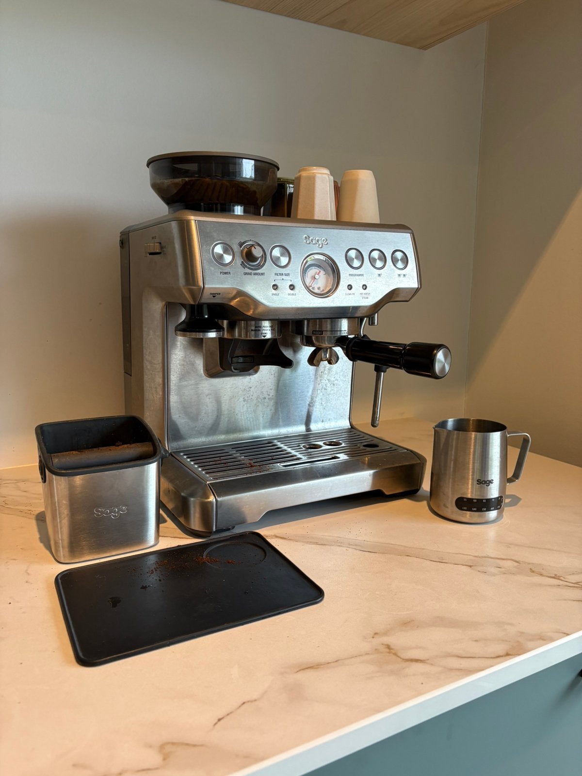 Sage Barista Express - Perfect werkend ️, Ophalen, Zo goed als nieuw, Koffiemachine