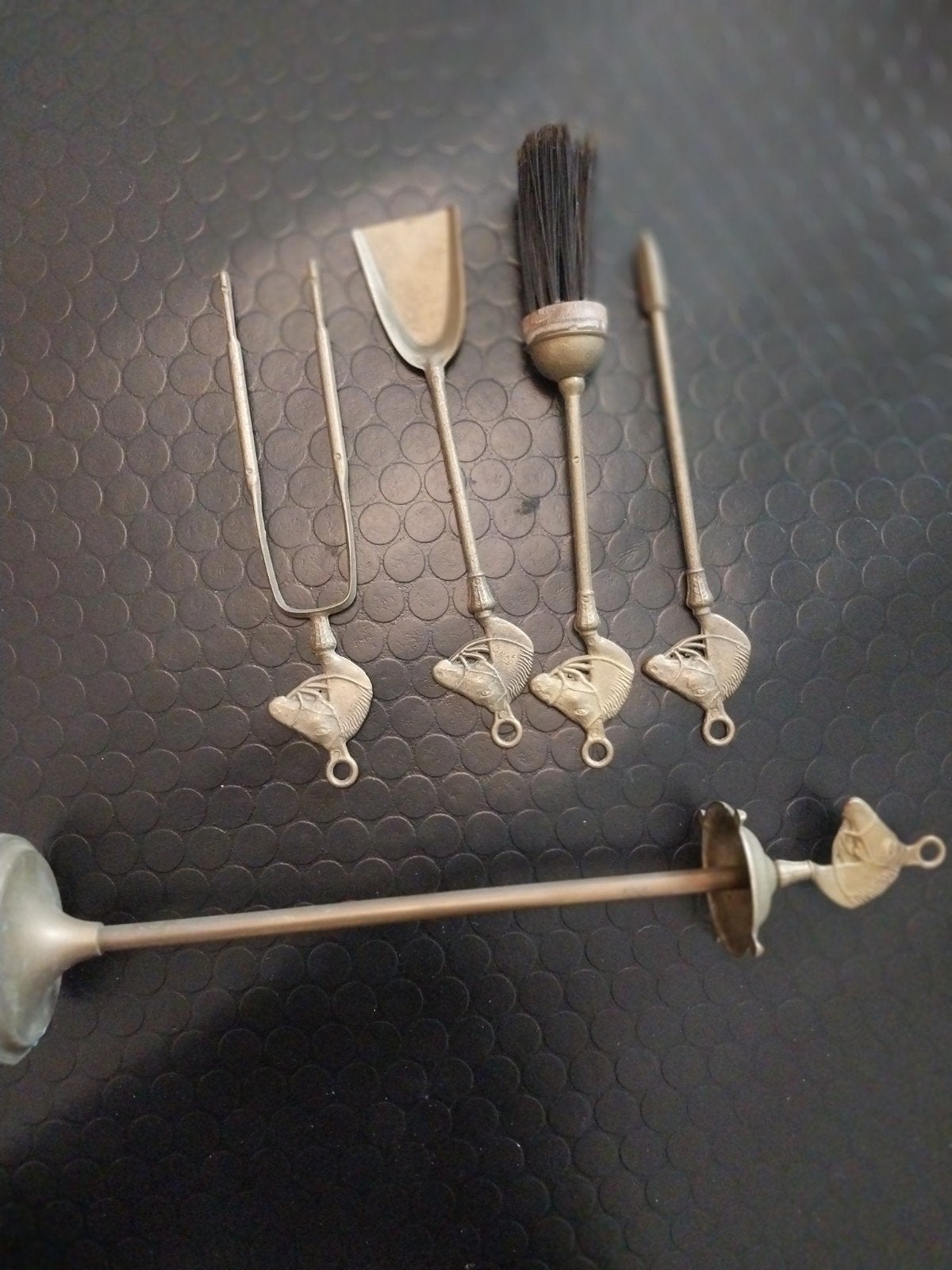 Vintage Messing Haardset met Paardenhoofden - €60, Ophalen