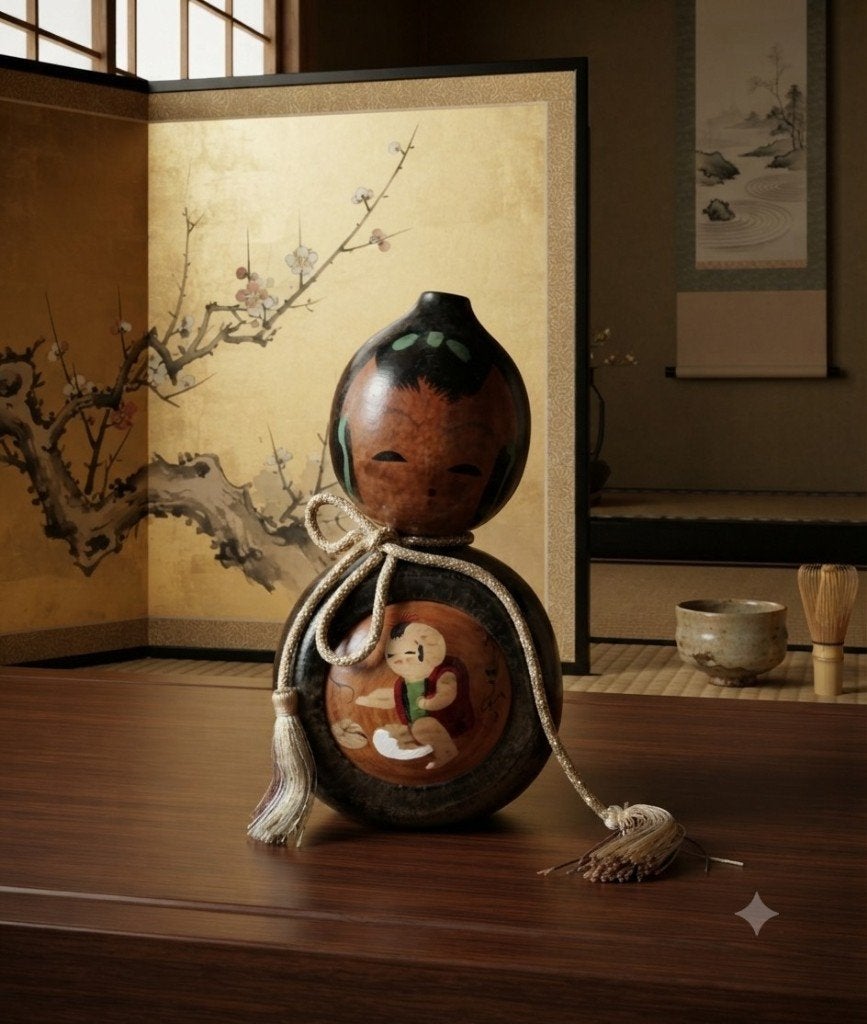 Vintage Sumo Bobblehead Kokeshi, Antiek en Kunst, Kunst | Niet-Westerse kunst, Pop, Japan, Hout, Meerkleurig, Geschilderd, Handgemaakt