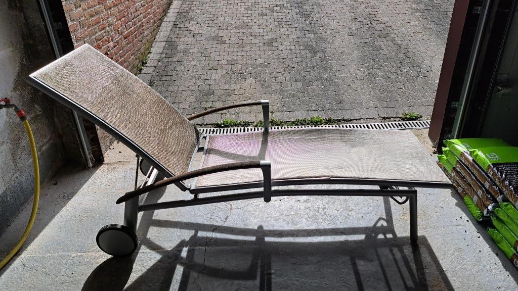 Ligzetel, Tuin en Terras, Ophalen, Gebruikt, Aluminium, Verstelbaar