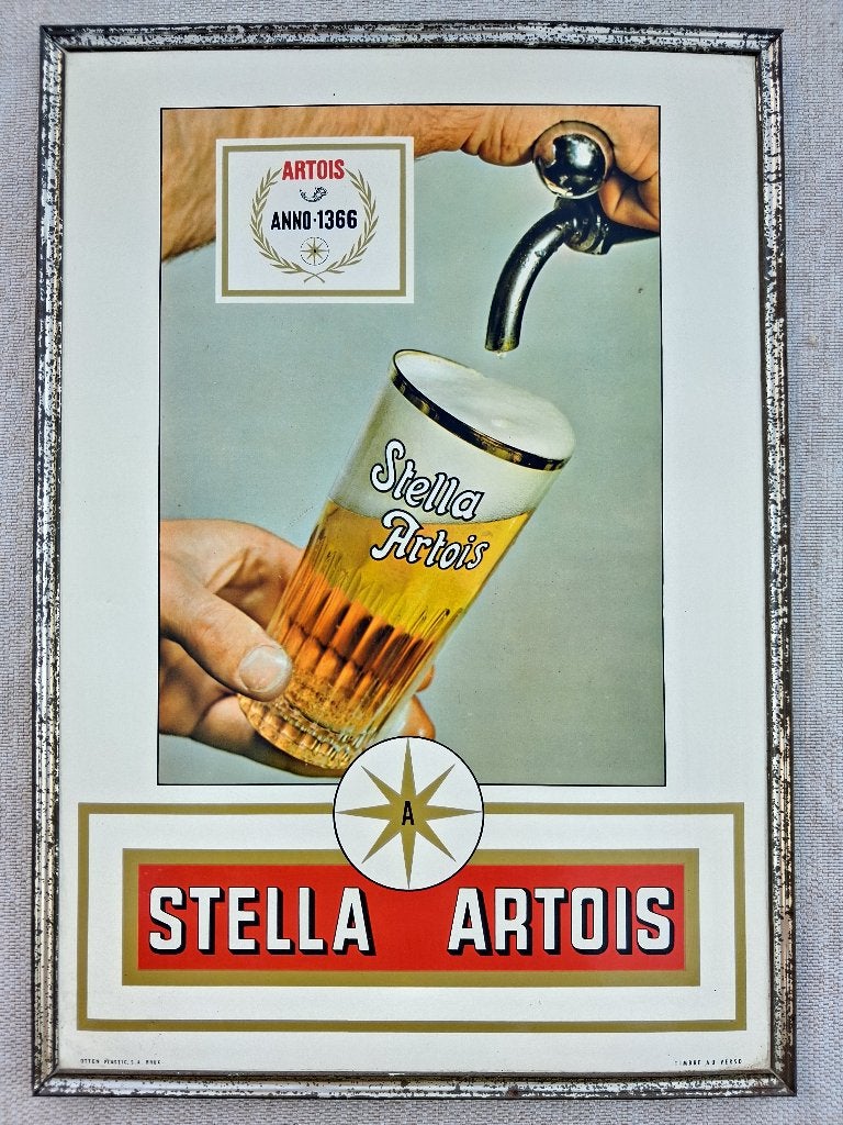 Glacoïde reclamebord STELLA 1968, Verzamelen, Merken en Reclamevoorwerpen, Ophalen of Verzenden, Zo goed als nieuw, Reclamebord