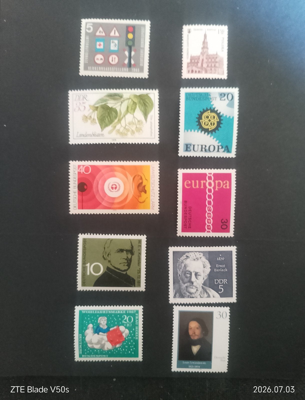 Zehn postzegels Postfrisch History, Ophalen of Verzenden