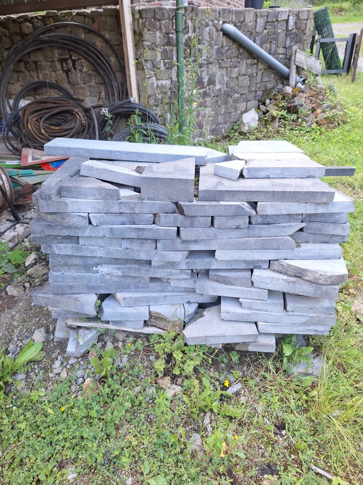 15 m² cassons in blauwe steen, Ophalen