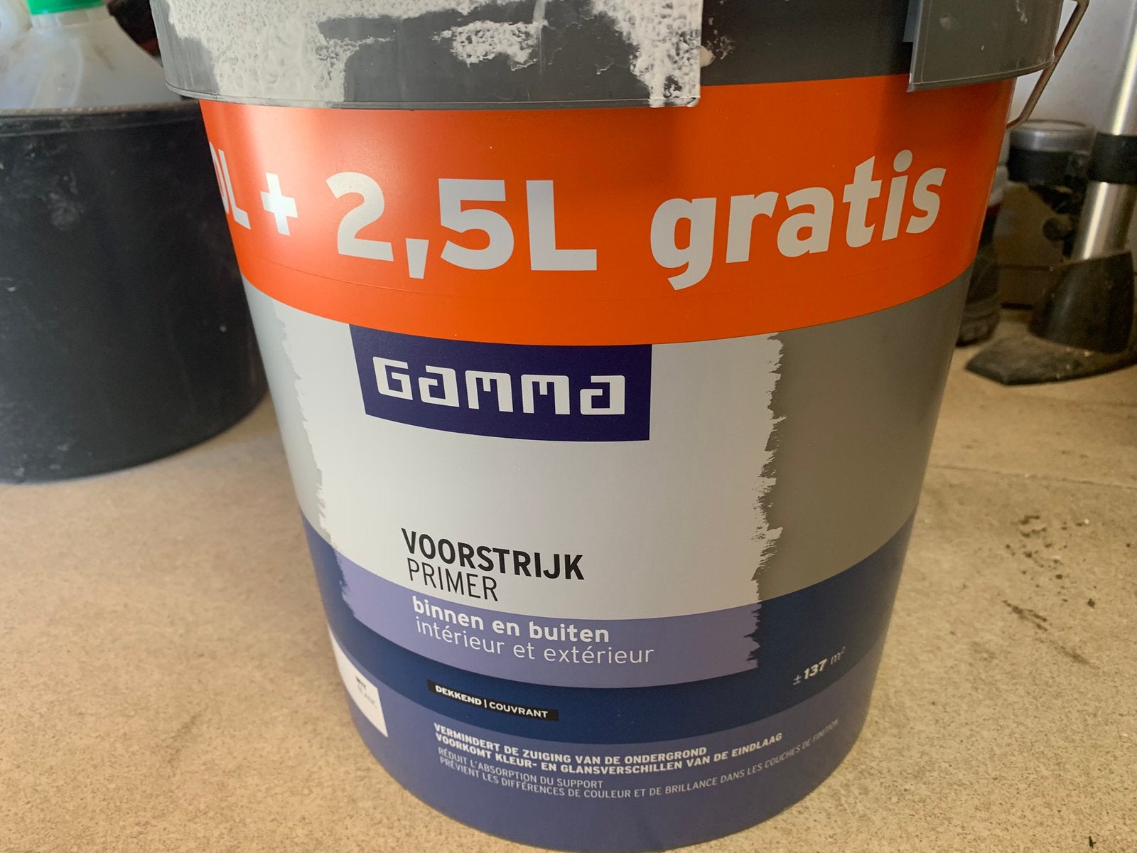 Primer merl Gamma, Doe-het-zelf en Bouw, Verf, Beits en Lak, Ophalen, Gebruikt, 5 tot 10 liter, Wit