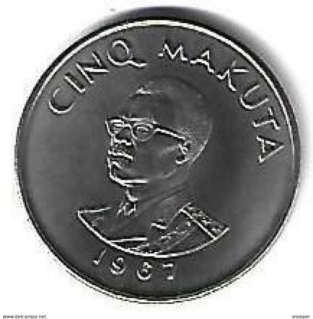 congo dem. rep. 5 makuta 1967 km 9 unc !, Verzenden, Overige landen, Losse munt