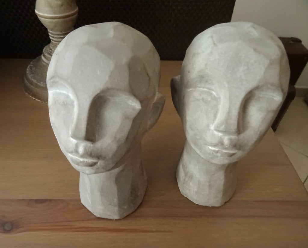 2 visages, faits main. Prix pour le lot!, Enlèvement ou Envoi, Comme neuf, Humain