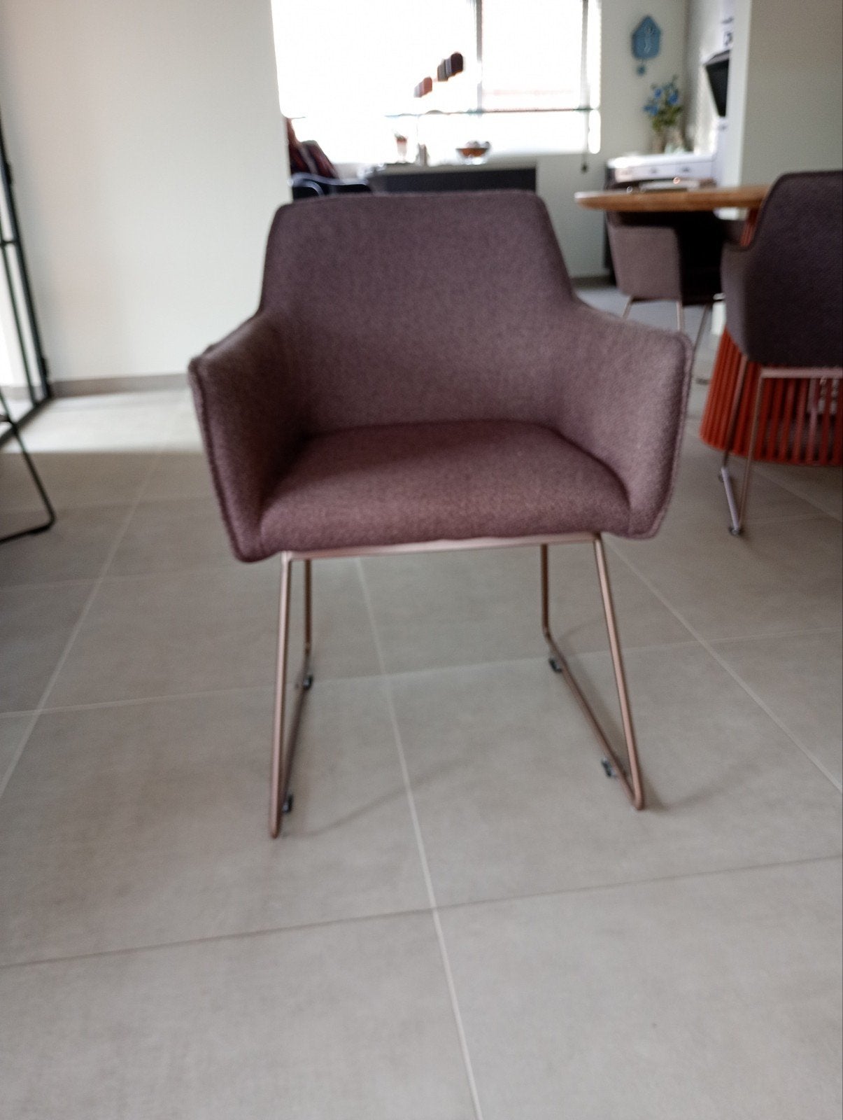 Eetkamerstoelen, Huis en Inrichting, Ophalen, Bruin, Zo goed als nieuw, Metaal