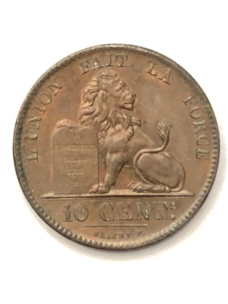 Munt België 10 cent koper Leopold I 1855 zeldzaam mooi !!, Postzegels en Munten, Munten | België, Ophalen of Verzenden, Overig