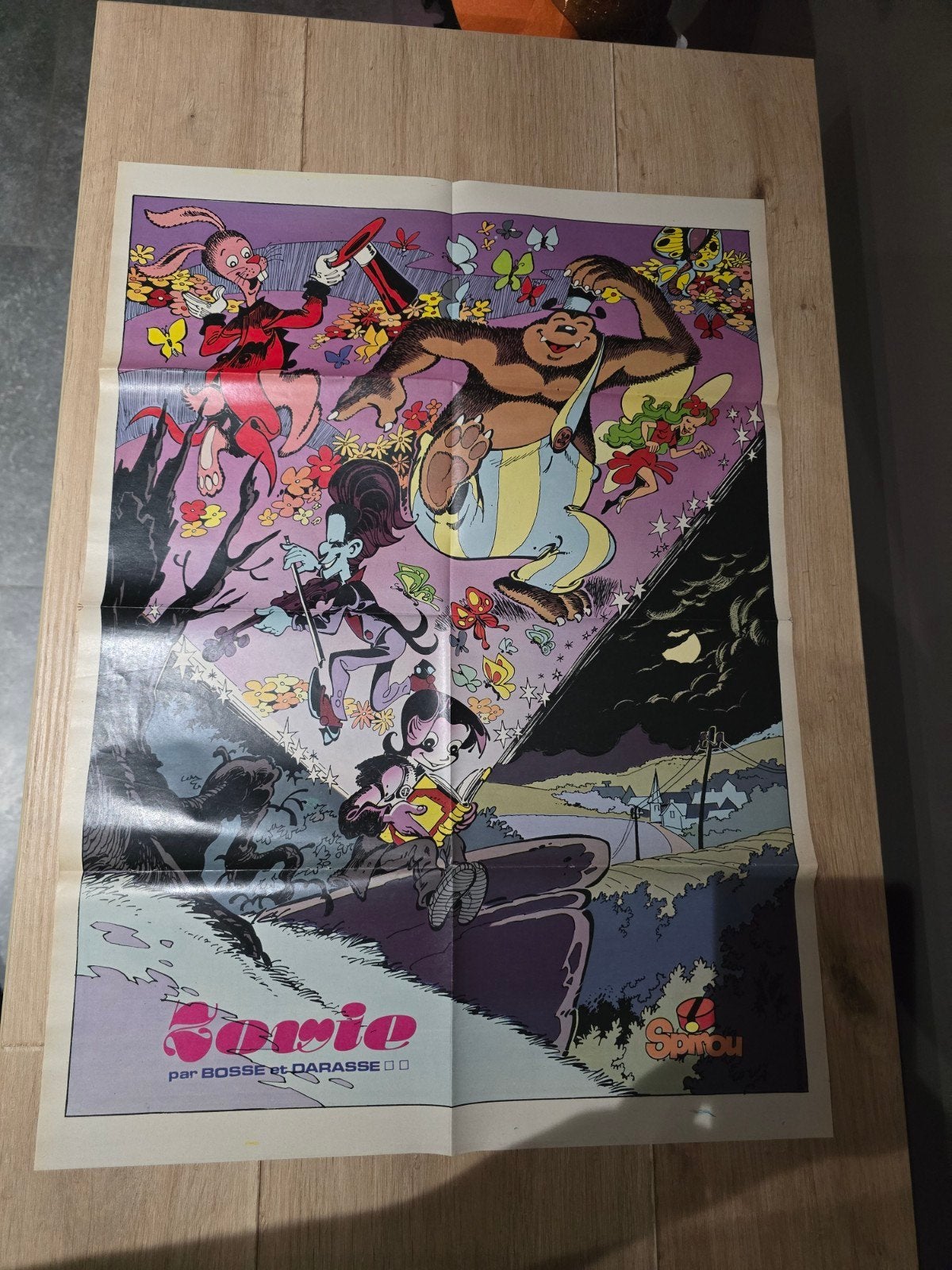 Poster Spirou Buick Special 1951 – voiture américaine vintag, Enlèvement ou Envoi
