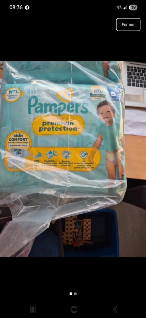 Pampers premium protection 5, Enlèvement