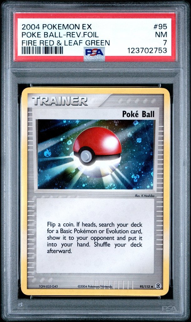 Pokemon Poke Ball EX Fire Red & Leaf Green Reverse PSA 7, Ophalen of Verzenden, Zo goed als nieuw