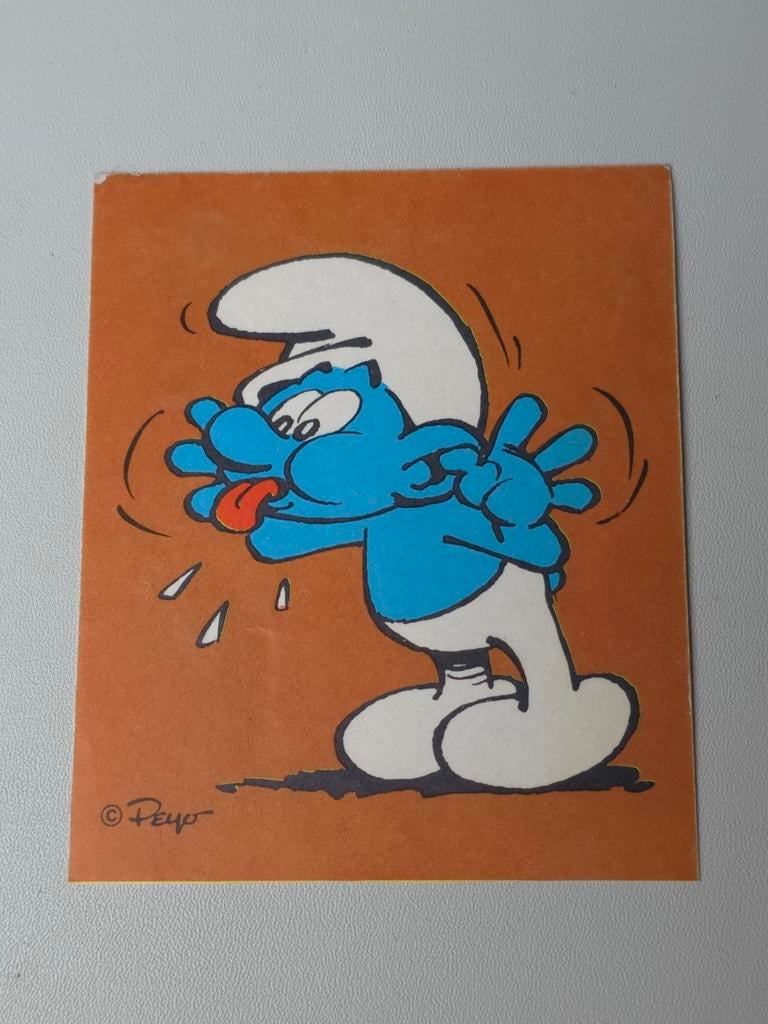 Autocollant Schtroumpf qui tire la langue, Envoi, Comme neuf, Autres Schtroumpfs, Autres types