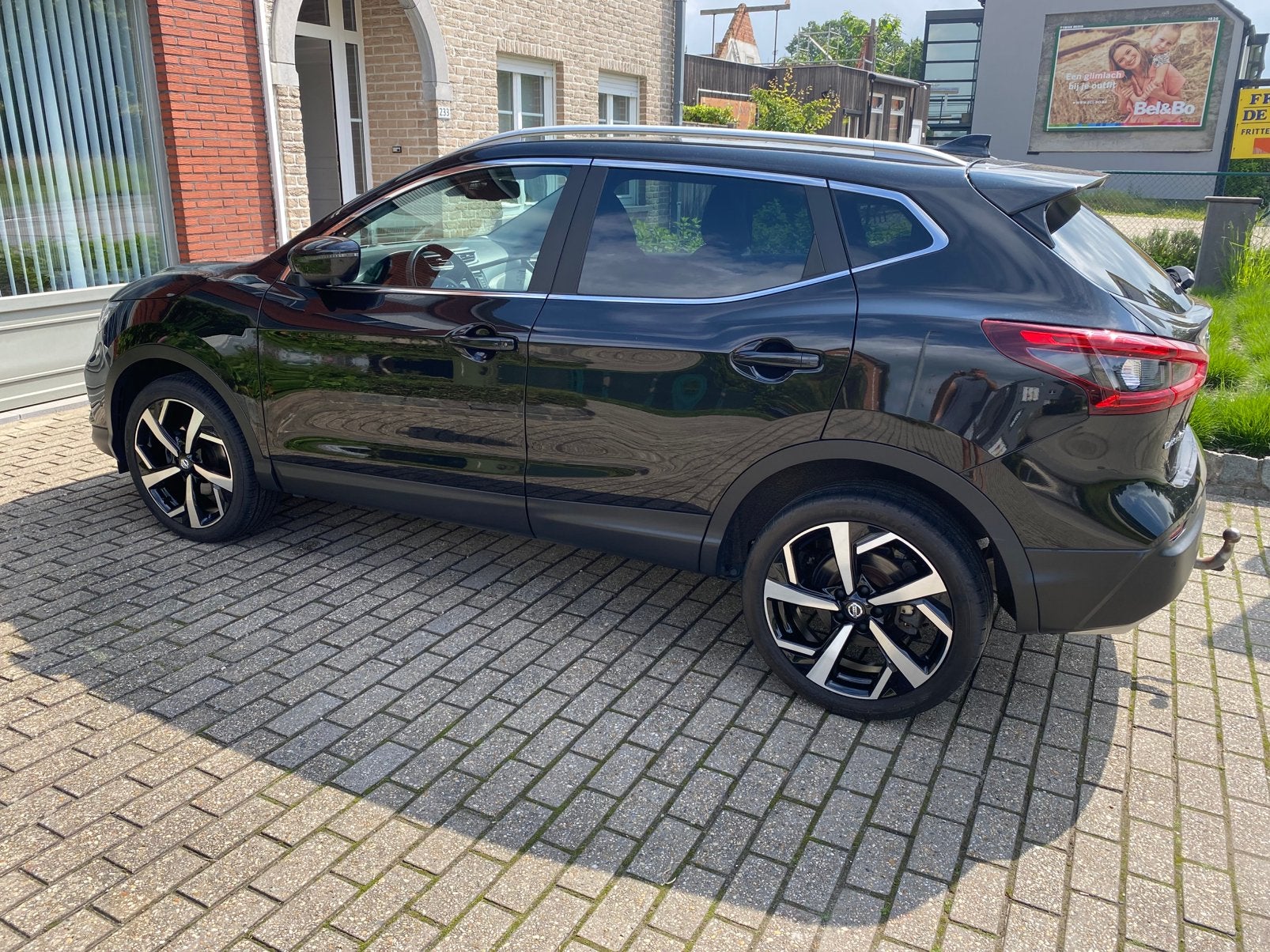 Nissan Qasqhai Tekna zwart, benzine,automaat,leder,panodak,, Auto's, Automaat, Zwart, Leder, Particulier