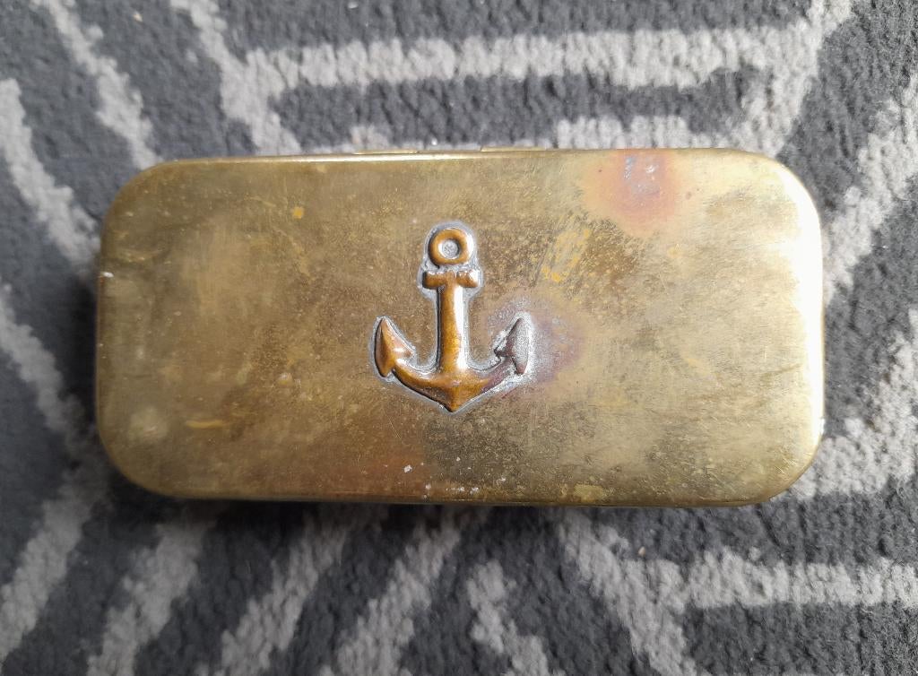 Oude tabaksdoos met anker, Verzenden, Gebruikt