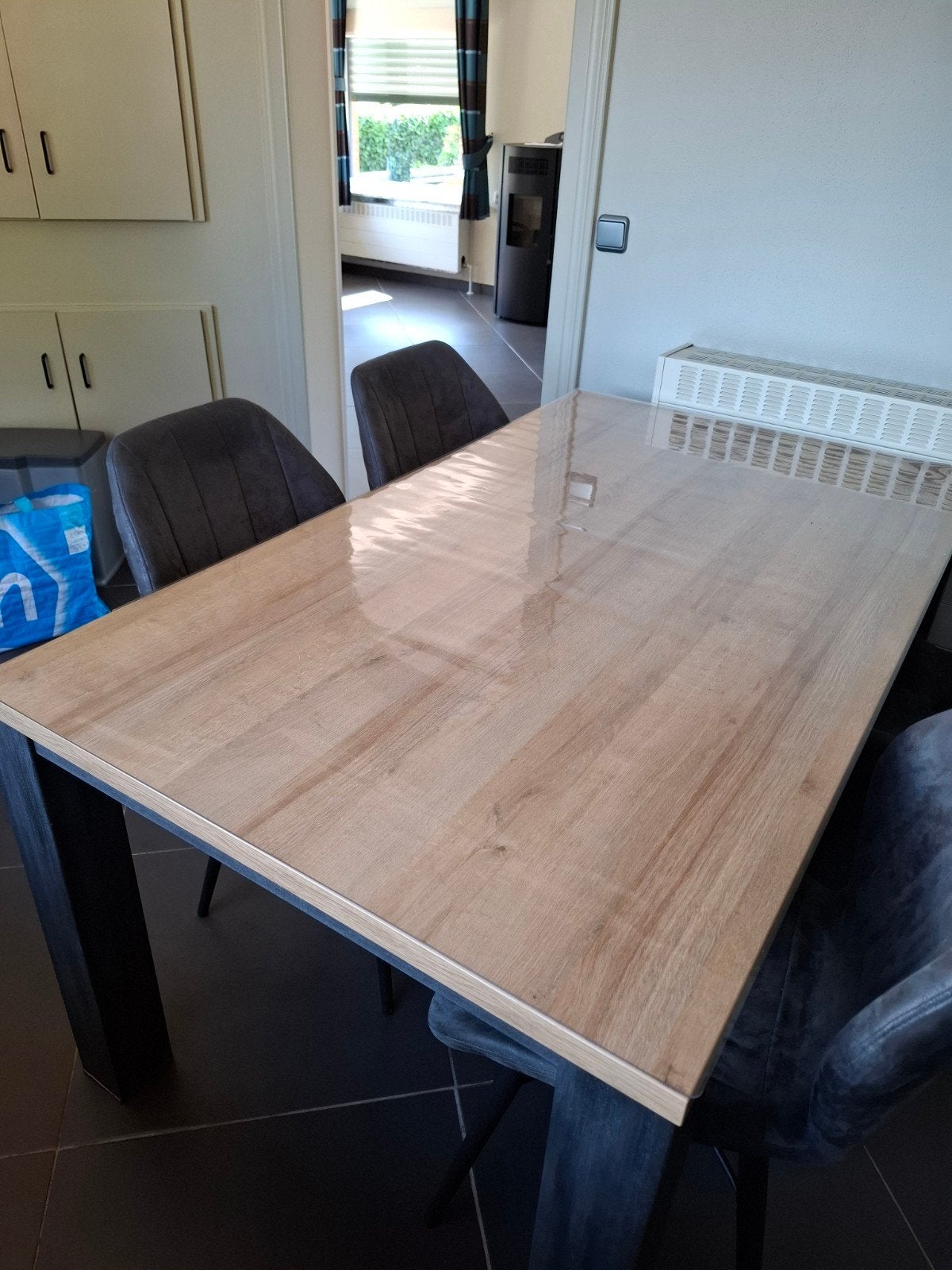Tafel+ 4 eetkamer stoelen tafel 185 x 90 cm, Enlèvement, Comme neuf