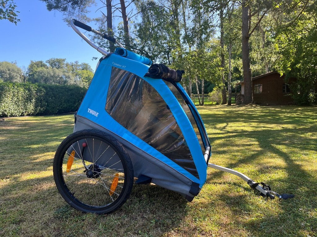 Thule Coaster XT fietskar, Fietsen en Brommers, Fietsaccessoires | Aanhangwagens en Karren, Gebruikt, Kinderkar, 40 tot 60 kg
