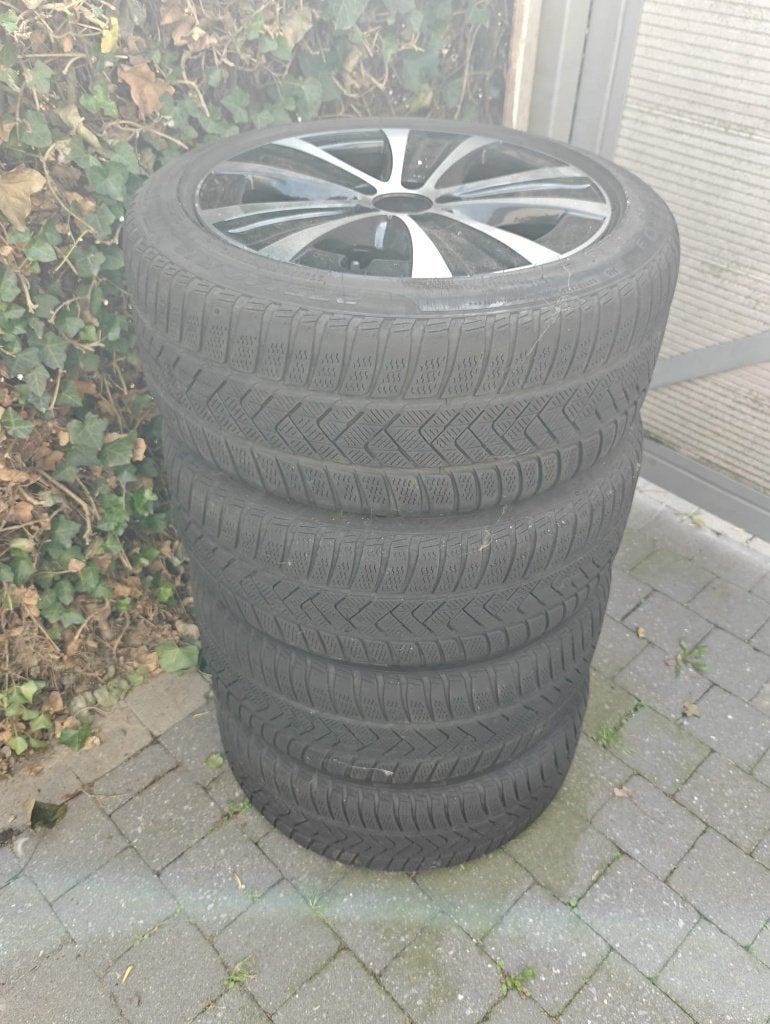 18 inch mercedes breedset velgen met winterbanden, Ophalen, 18 inch, Overige, Gebruikt