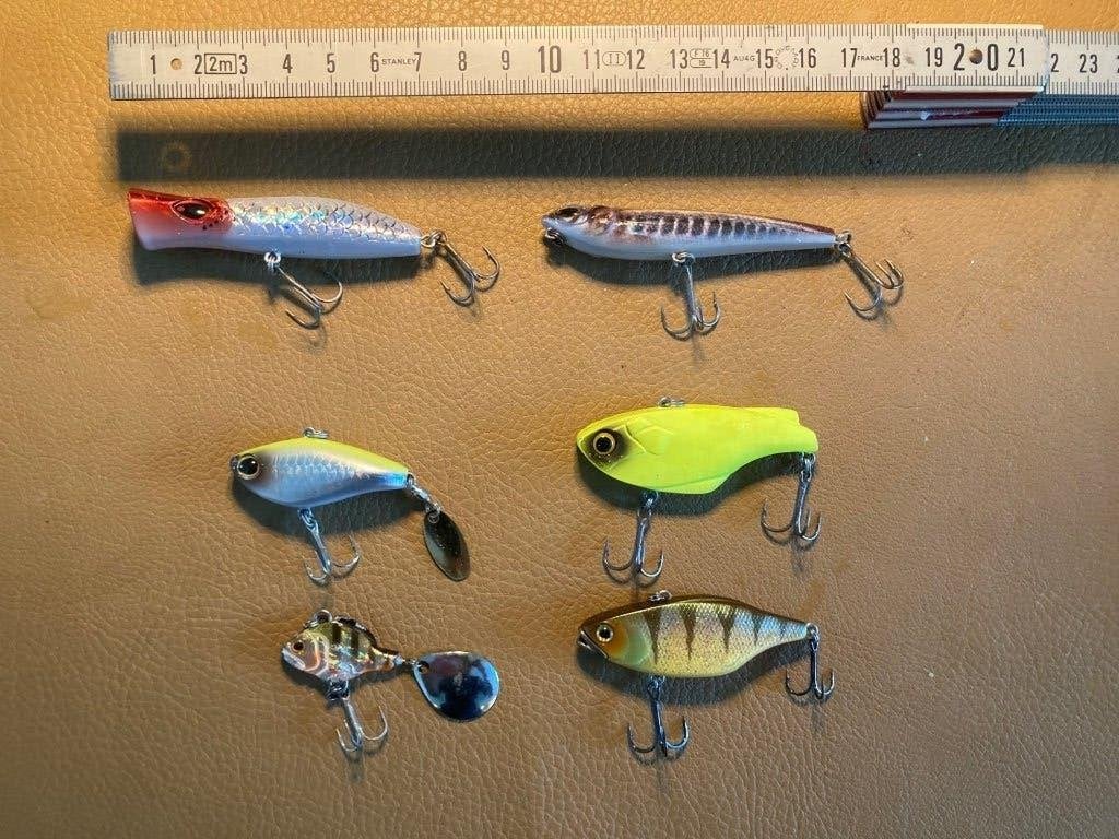 topwater, lipless crank, spinblaids baars, Watersport en Boten, Hengelsport | Roofvissen, Ophalen of Verzenden, Gebruikt, Complete set