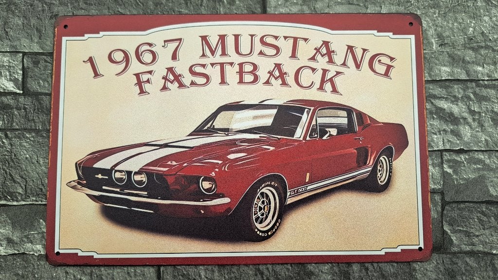 plaque métal de décoration FORD Mustang Fastback, Neuf, Autres styles, Métal, Multicolore