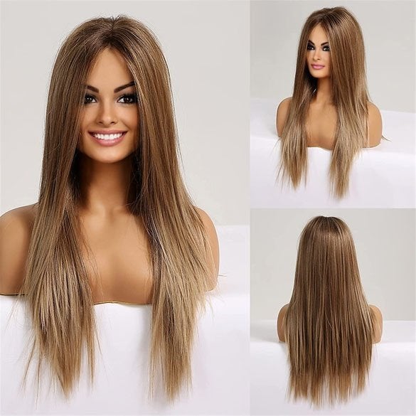 Swiss lace pruik lang steil blond haar zonder pony Colorado, Handtassen en Accessoires, Uiterlijk | Haarverzorging, Verzenden