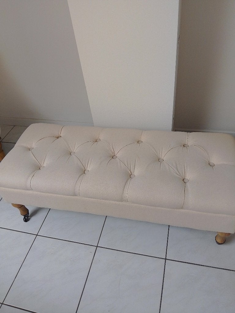 Canapé écru avec rangement, Bois, Comme neuf, Enlèvement, 75 à 100 cm