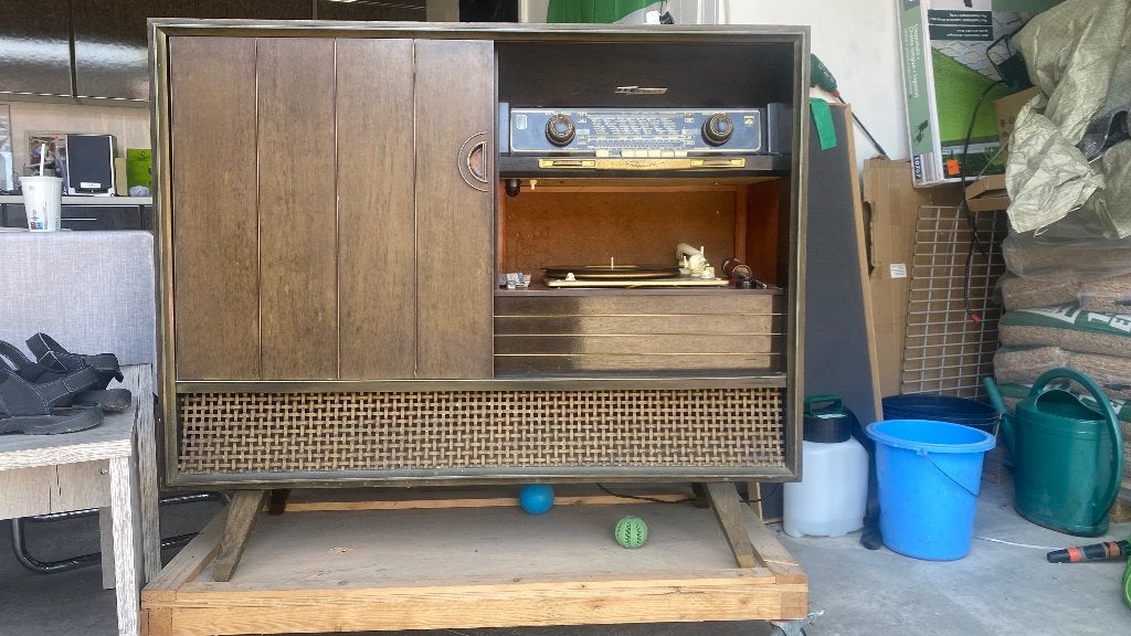 Magnifique meuble radio vintage GRUNDIG Musikschrank 7070, Enlèvement, Utilisé, Tourne-disque, Autres marques