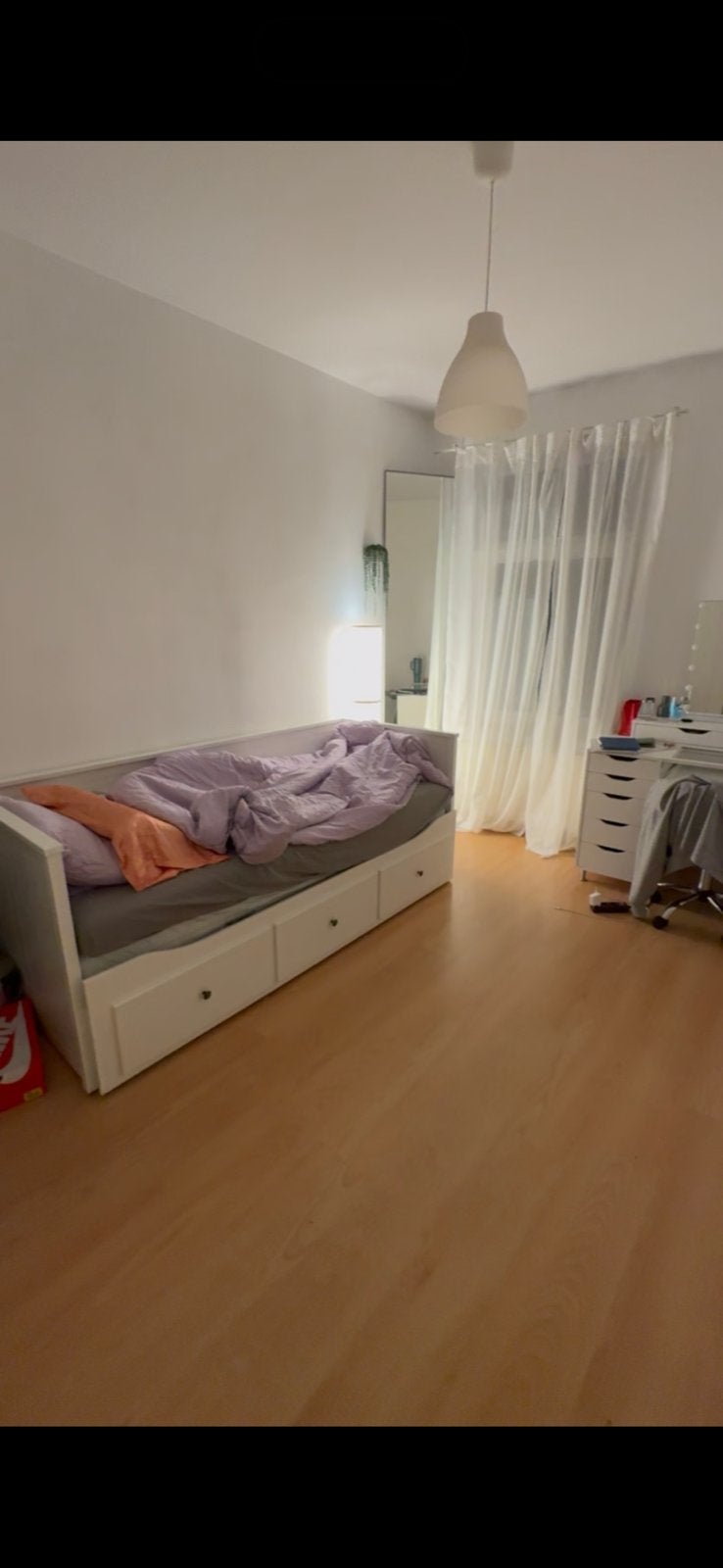 Lit IKEA Hemnes + 2 matelas, Maison & Meubles, Enlèvement, Utilisé, 200 cm, Blanc