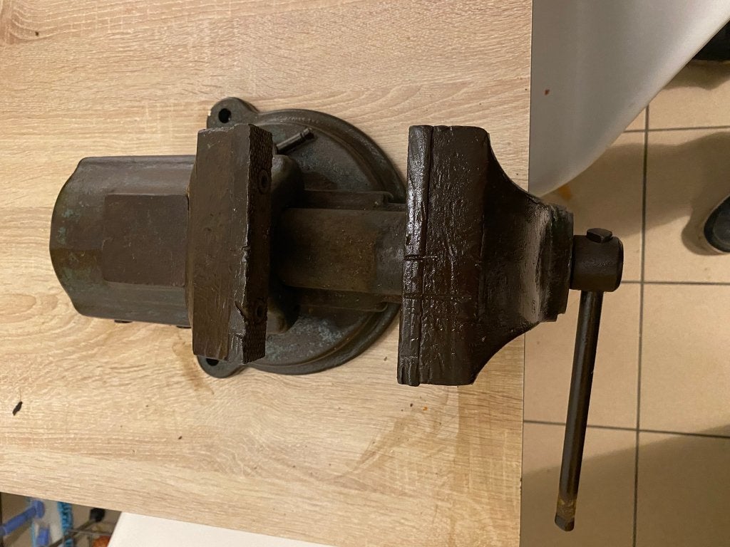 Zware antieke bankschroef (21,4 kg) - Draaibaar, Ophalen, Gebruikt, Bankschroef