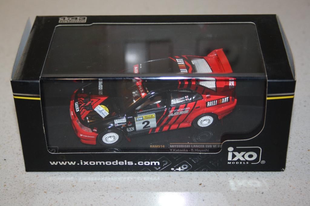 1:43 mitsubishi lancer EVO VI Y.Kataoka rally of Canberra 99, Ophalen of Verzenden, Zo goed als nieuw, Auto
