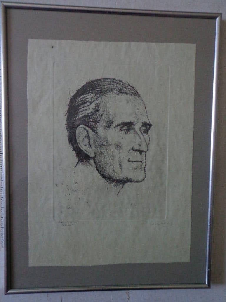 ets van Jaak of Jacques Gorus Ulenspiegel, Antiek en Kunst, Ophalen of Verzenden, Portret, Ets, Gesigneerd