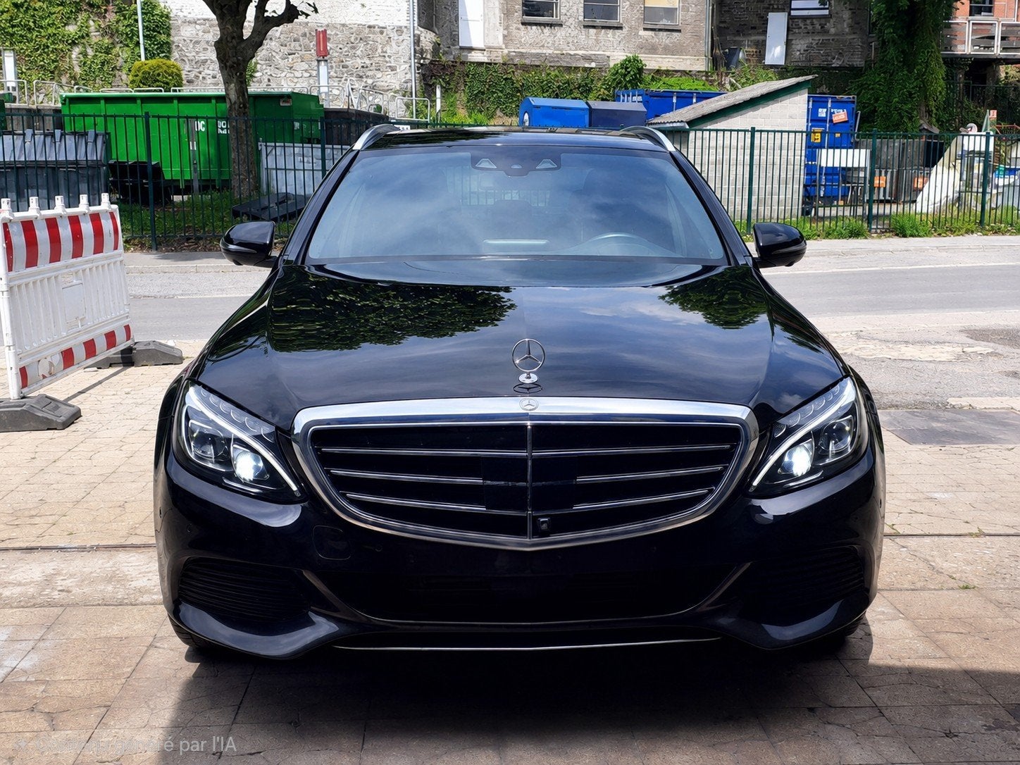 Mercedes-Benz C350E-klasse AMG-wagen, Auto's, Mercedes-Benz, Automaat, Zwart, Zwart, Leder