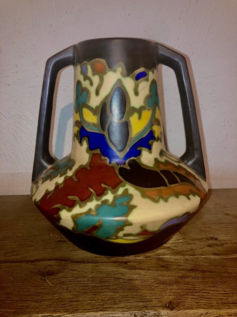 Belgische Art Deco Vaas Bergen 19cm 1930s, Antiek en Kunst, Antiek | Vazen, Ophalen of Verzenden