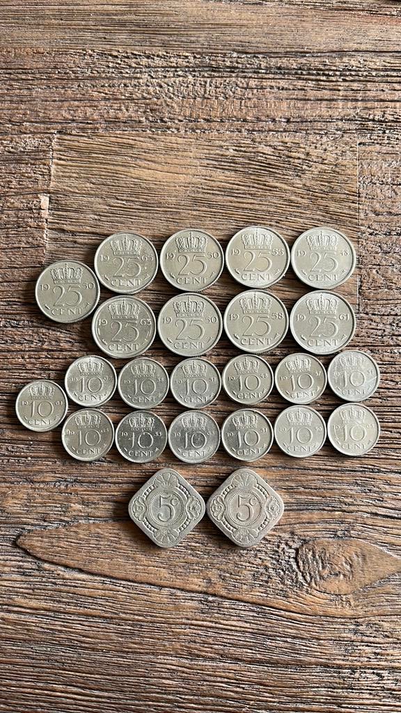 Nederlandse centen – o.a. 25 cent 1914 – gulden tijdperk, Ophalen of Verzenden, Koningin Wilhelmina, 5 cent, Setje