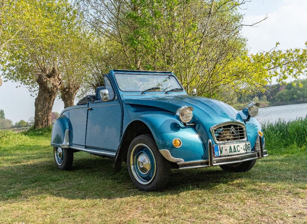 Citroën 2CV Azelle, Voorwielaandrijving, 602 cc, Cabriolet, Blauw