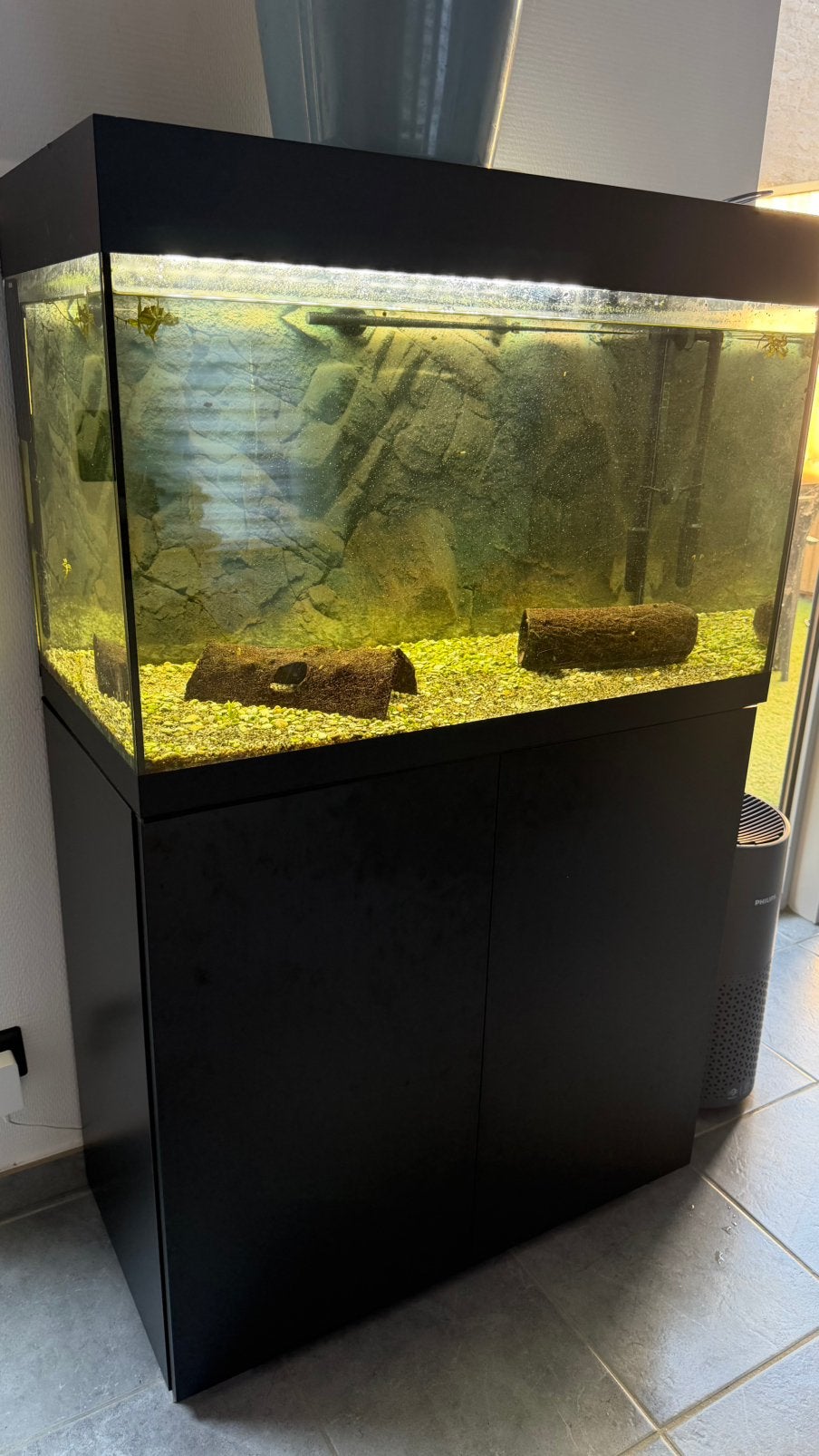 Aquarium 160 liter met kast, Ophalen, Zo goed als nieuw, Decoratie, JBL