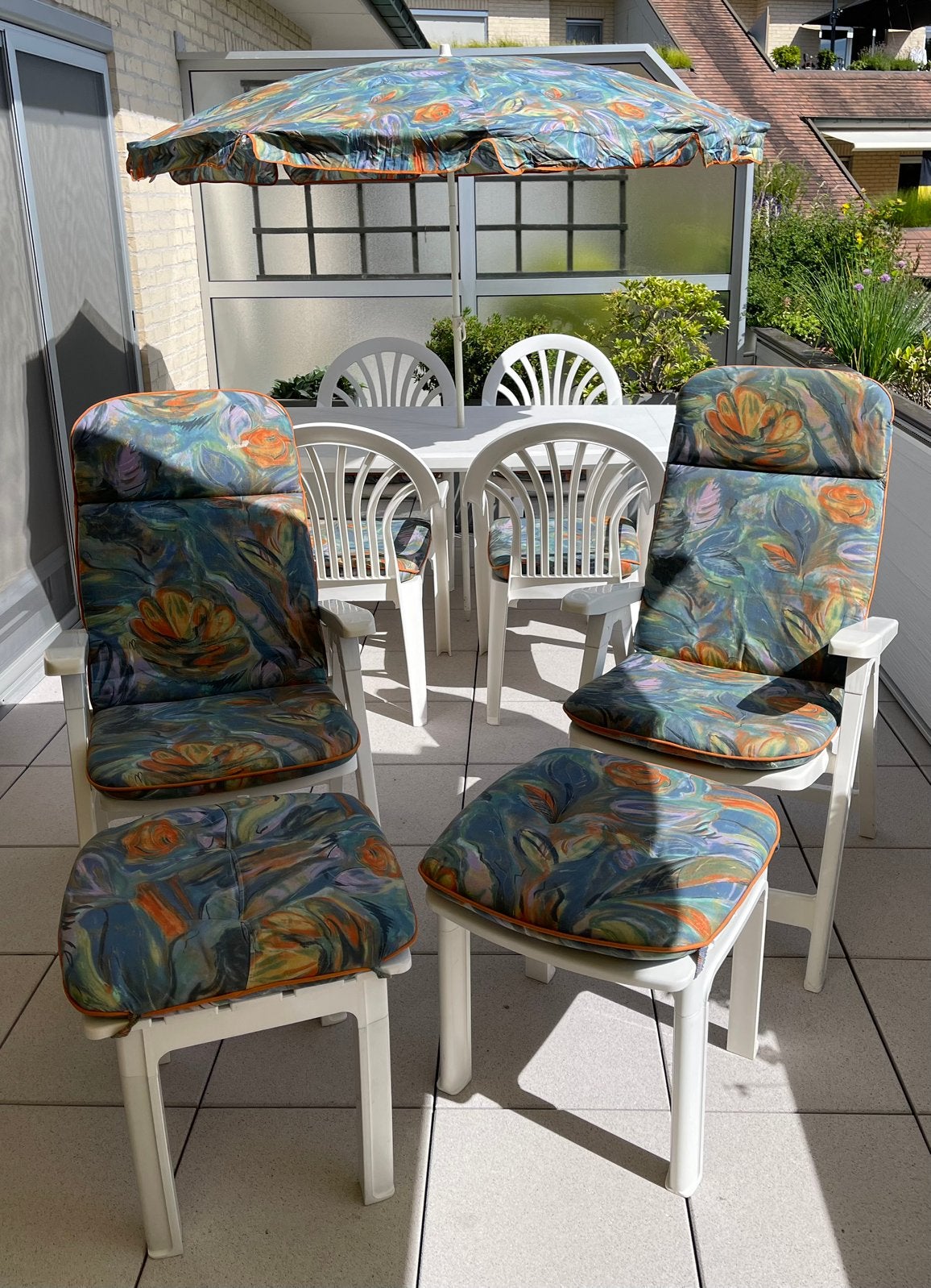 Détendeurs de jardin avec poufs à vendre, Enlèvement, Utilisé, Synthétique, Ajustable