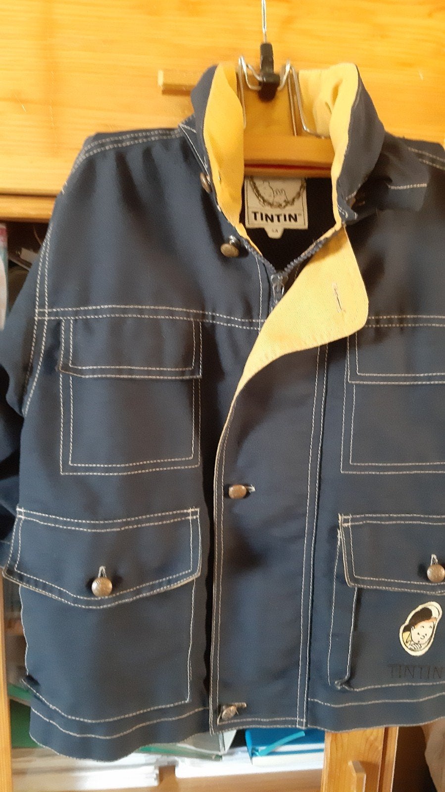 Leuk Kuifje Tin Tin jasje kap 4 jaar navy, Ophalen of Verzenden, Zo goed als nieuw, Tin Tin, Jas