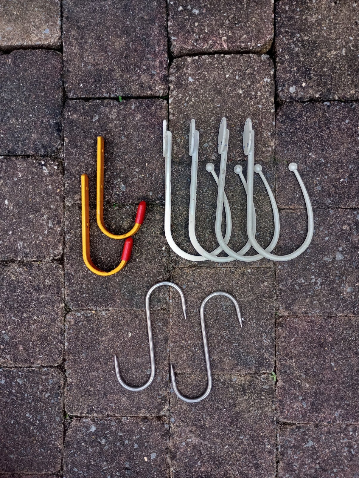 Set van verschillende haken (gereserveerd), Ophalen, Inox