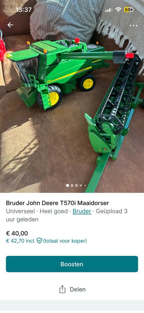 Bruder John Deere maaidorser, Ophalen, Zo goed als nieuw