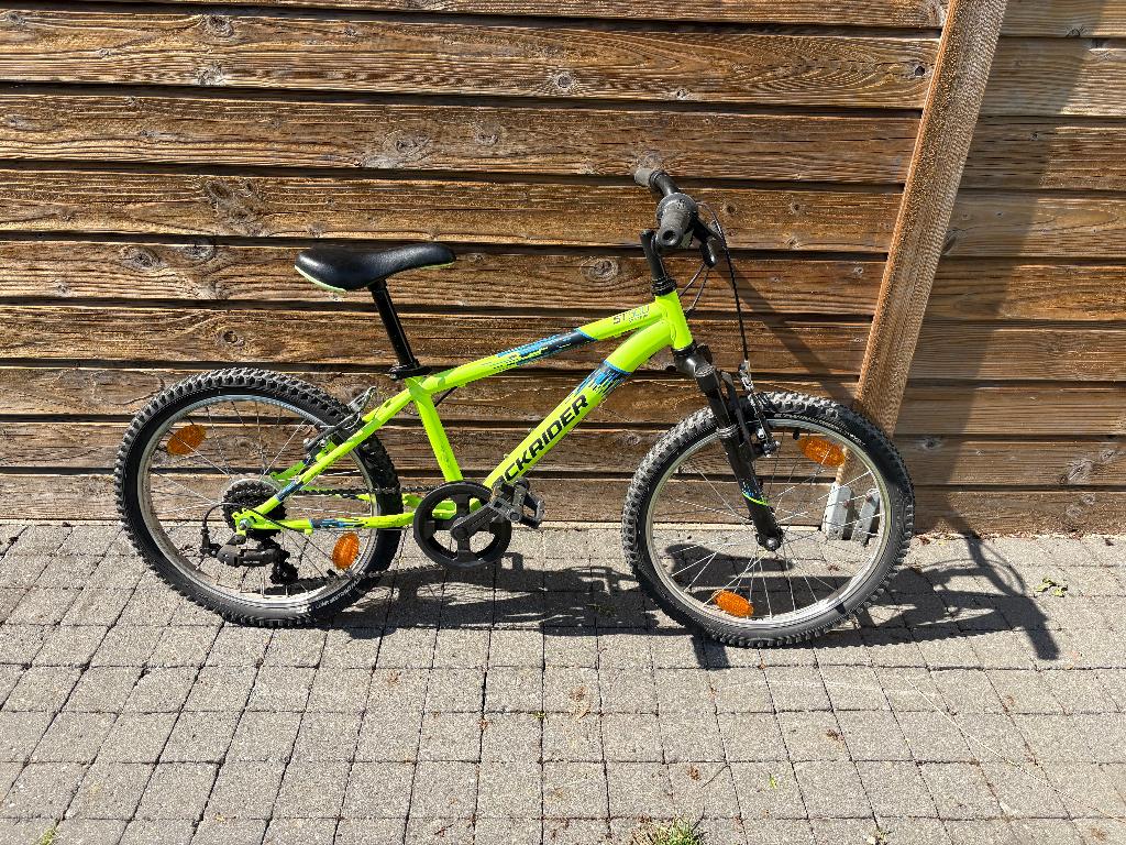 Vélo : VTT enfant 20'' expl 500 Jaune 6-9 ans, Frein sur jante, Enlèvement, Rockrider, Comme neuf