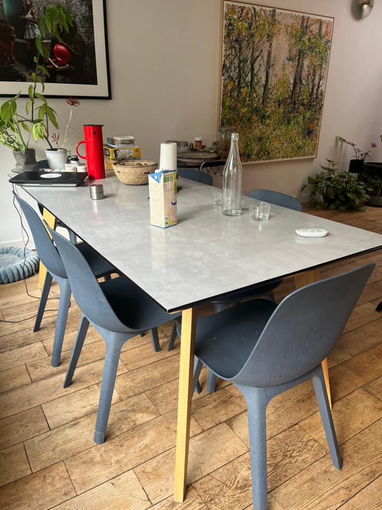 Belle table moderne 8P, Enlèvement, Utilisé, Moderne, 8 chaises ou plus