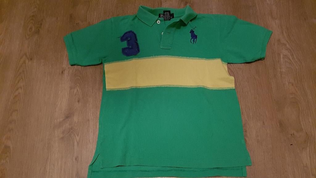 groene met gele polo Ralph Lauren maat 128, Gebruikt, Ophalen of Verzenden, Shirt of Longsleeve, Jongen