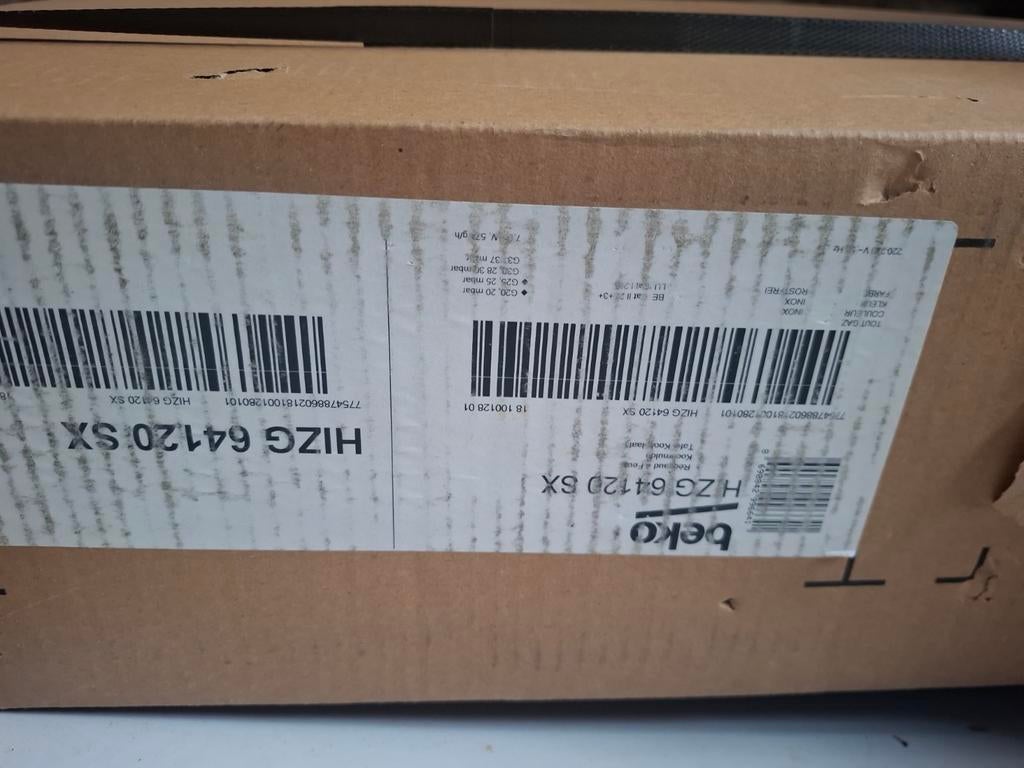 Plaque gaz beko 60 cm neuve, Enlèvement