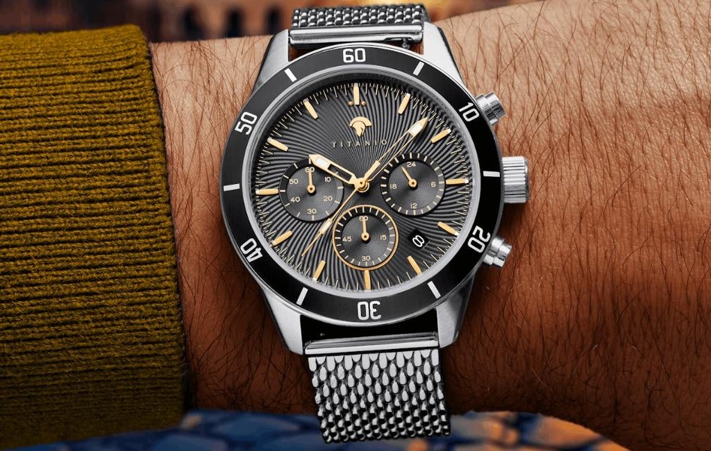 Titanio Agrippa SB001 horloge t.w.v € 499 nieuw!, Enlèvement ou Envoi, Étanche, Neuf, Argent