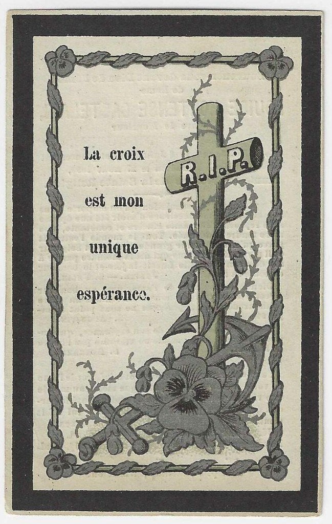 Louise Castelain, Deûlémont 1811 - Warnêton 1890, Ophalen of Verzenden, Bidprentje