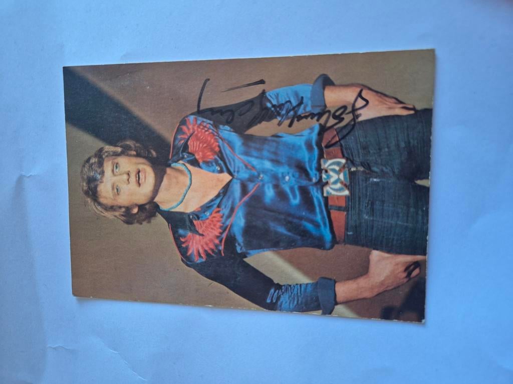 Zeldzame inwijding van Johnny Hallyday postkaart 1970, Ophalen of Verzenden